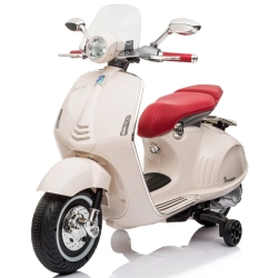 Scooter Piaggio Vespa WHITE biały pojazd akumulatorowy jeździk skuter z napędem elektrycznym Sun Baby J04.007.1.2